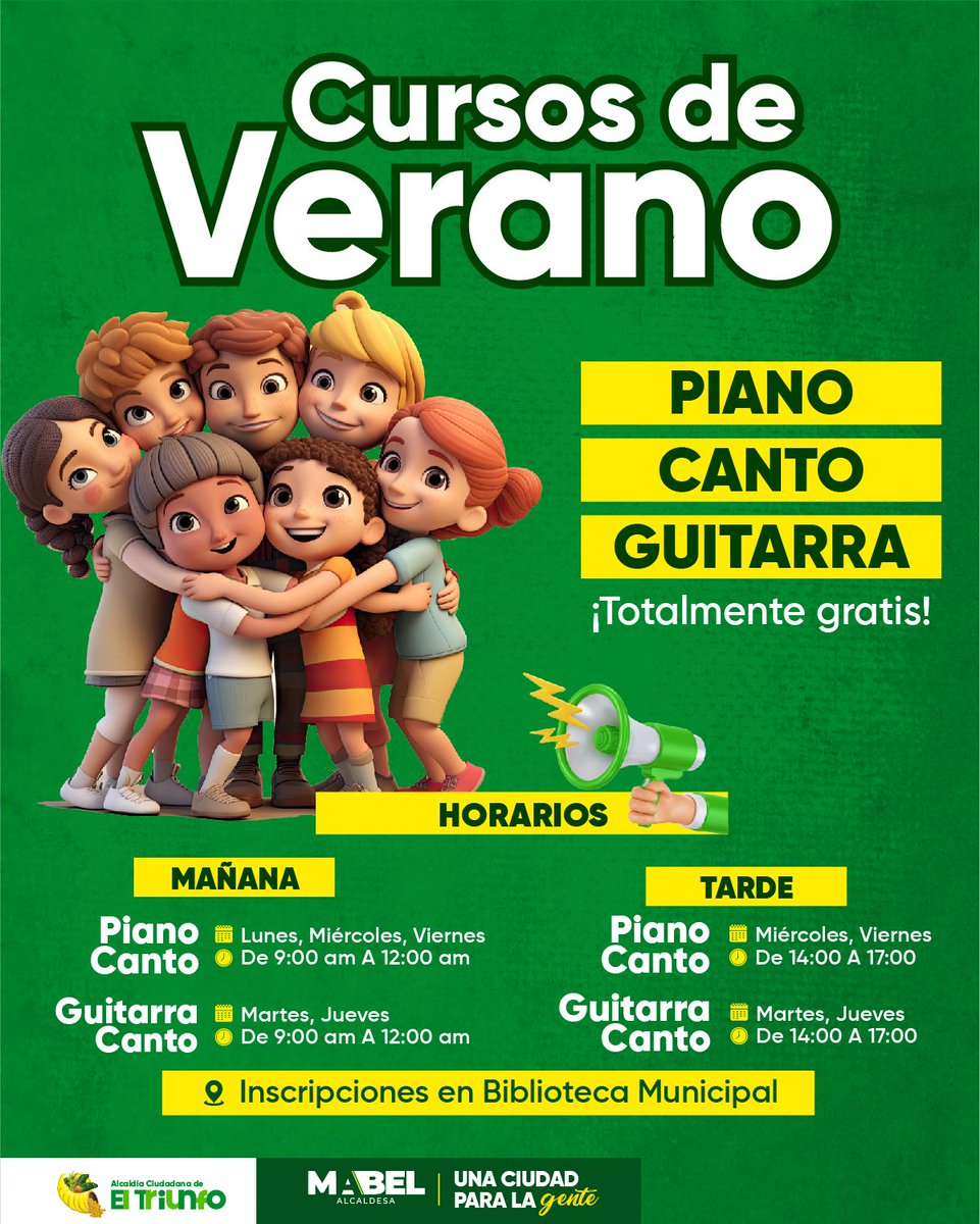 El Triunfo abre inscripciones para cursos de música en verano