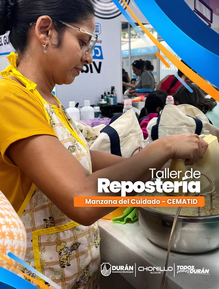 Taller de repostería en La Manzana del Cuidado impulsa habilidades productivas en Durán