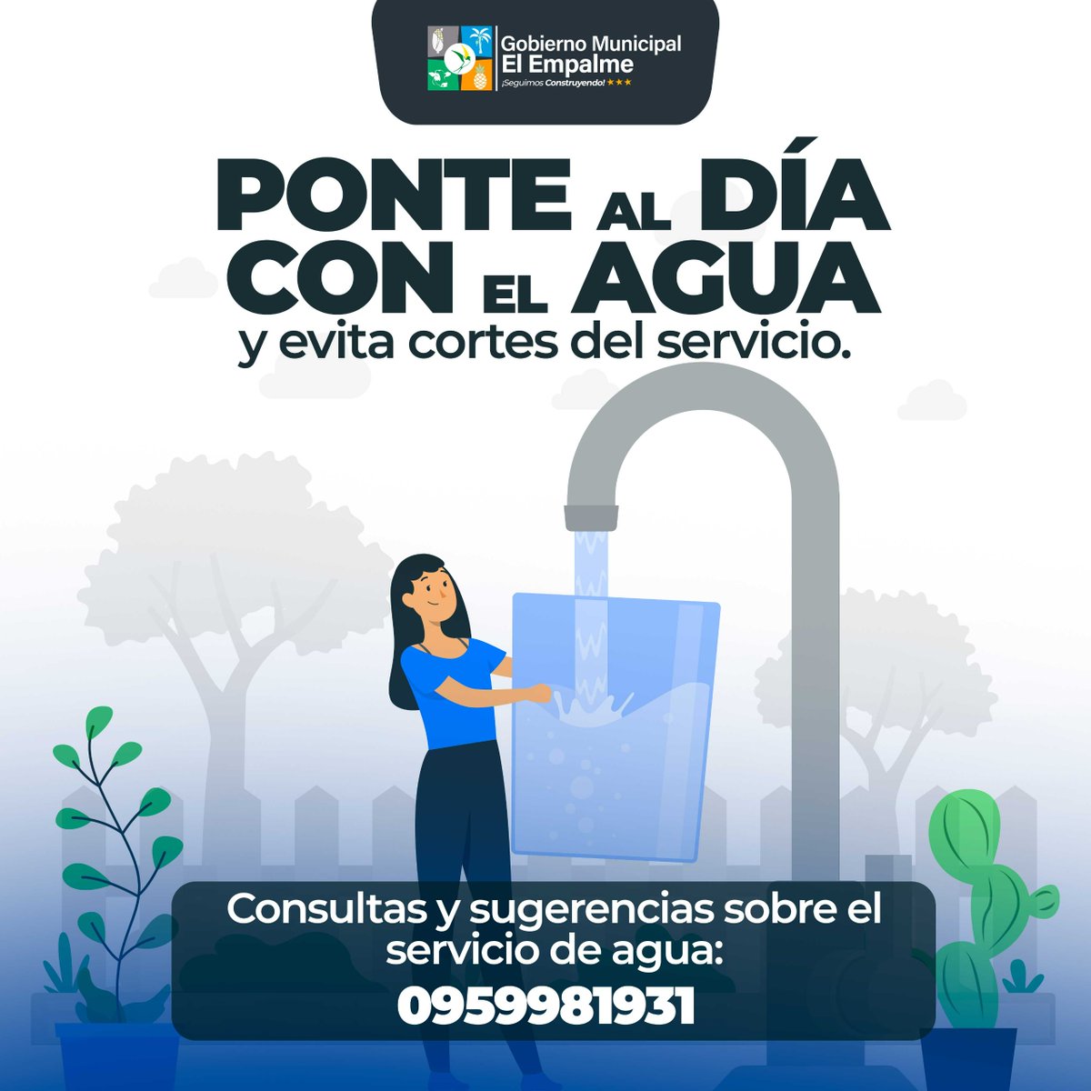 El Empalme advierte sobre cortes de agua si no se alistan pagos