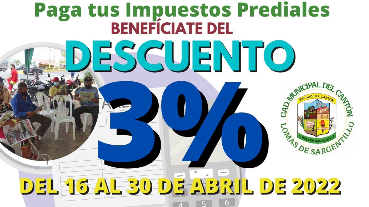 Palacio Municipal de Lomas de Sargentillo abre puertas con 3% de descuento en abril