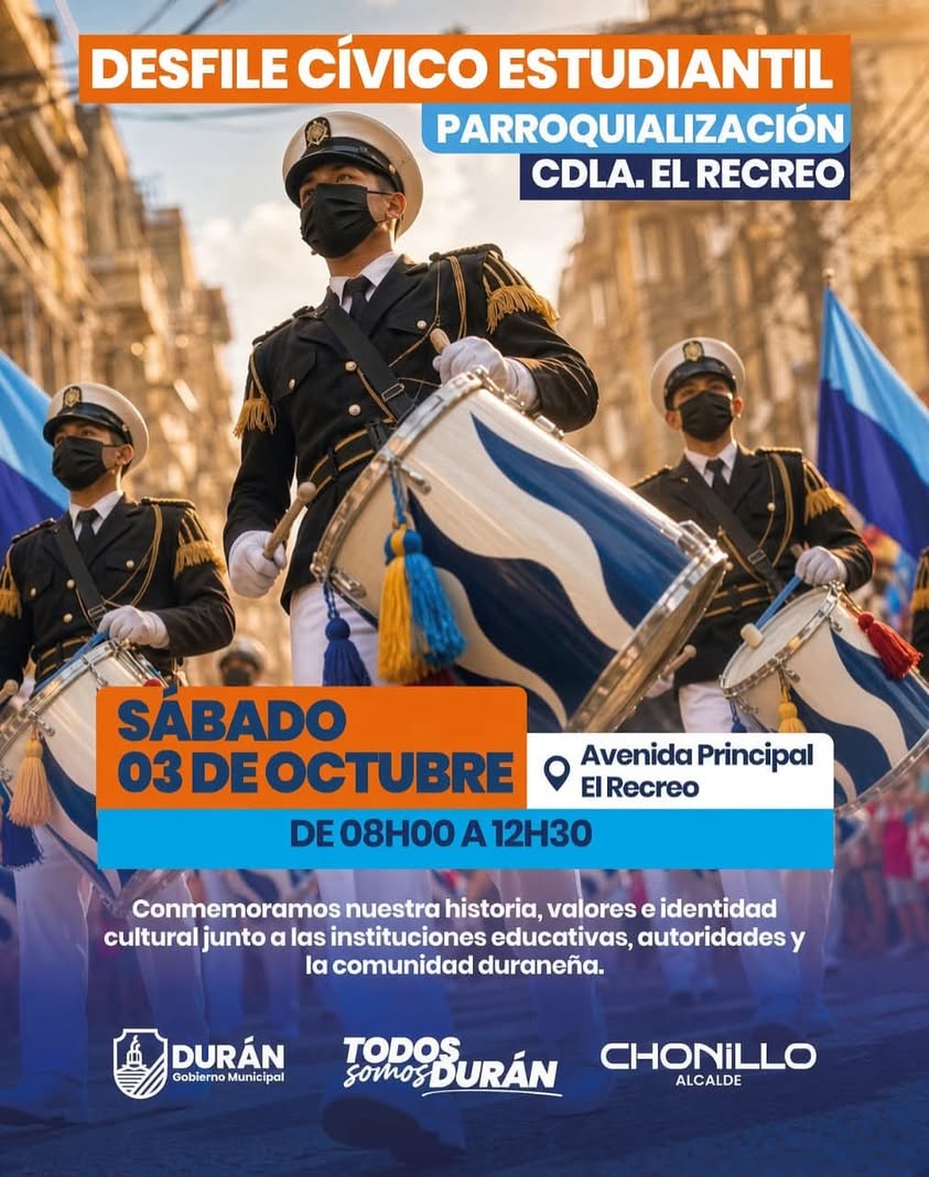 Desfile Cívico Estudiantil conmemora parroquialización de El Recreo este sábado