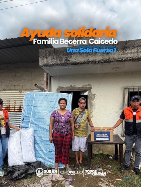 Familia Becerra Caicedo recibe ayuda humanitaria tras incendio en Durán