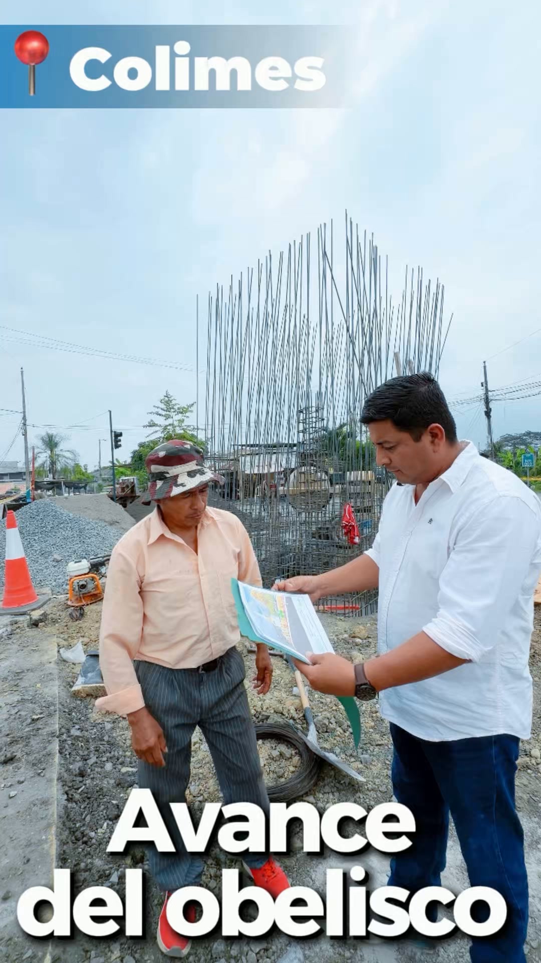 Obelisco con imagen de Santa Rosa de Colimes avanza su construcción
