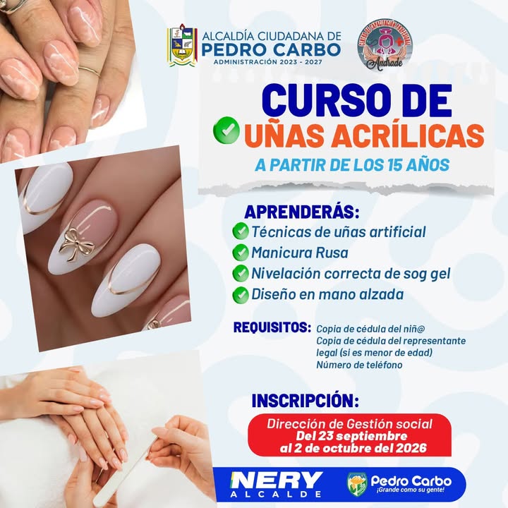 Pedro Carbo: Curso de uñas acrílicas para aprender y emprender desde septiembre