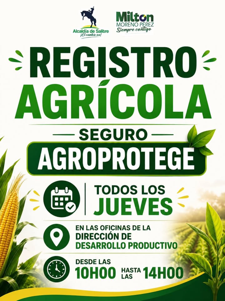 Salitre impulsa AGROPROTEGE para blindar a los productores locales contra eventos climáticos