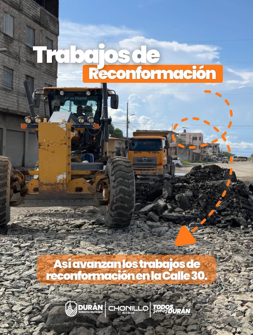 Avanzan obras de reconformación vial en Calle 30 con maquinaria pesada