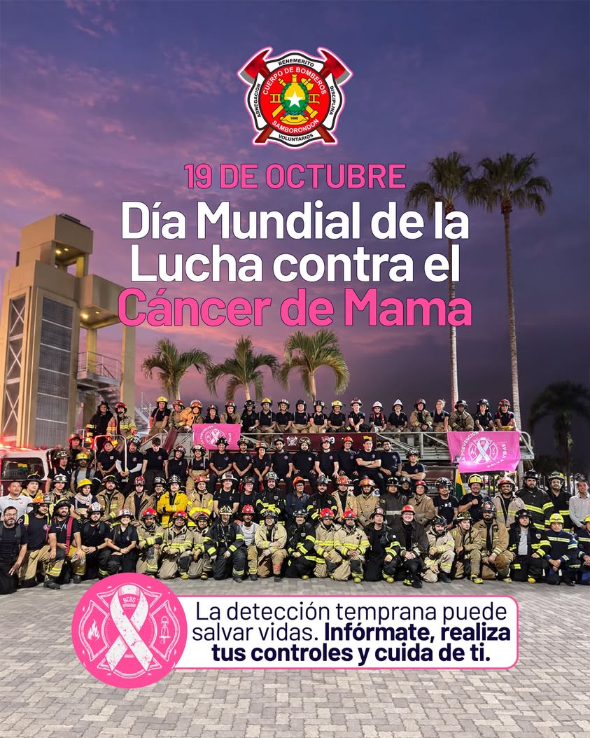 Bomberos de Samborondón recuerdan la importancia del control médico contra el cáncer de mama