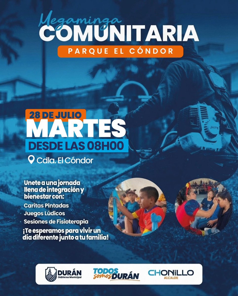 Megaminga Comunitaria llega al Parque El Cóndor este martes 28 en Durán