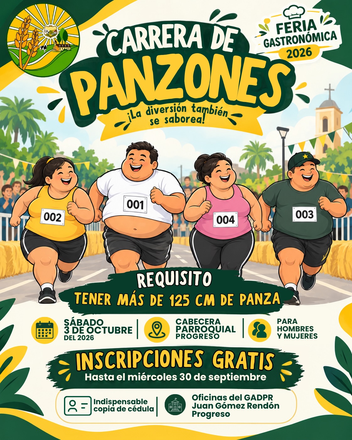 La Carrera de Panzones llega a Progreso el 3 de octubre con premios y ruta de 1.1 km