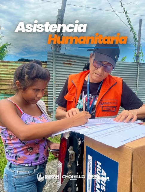 Municipio de Durán lleva ayuda humanitaria a familias afectadas por lluvias en Jacarandá y Los Claveles