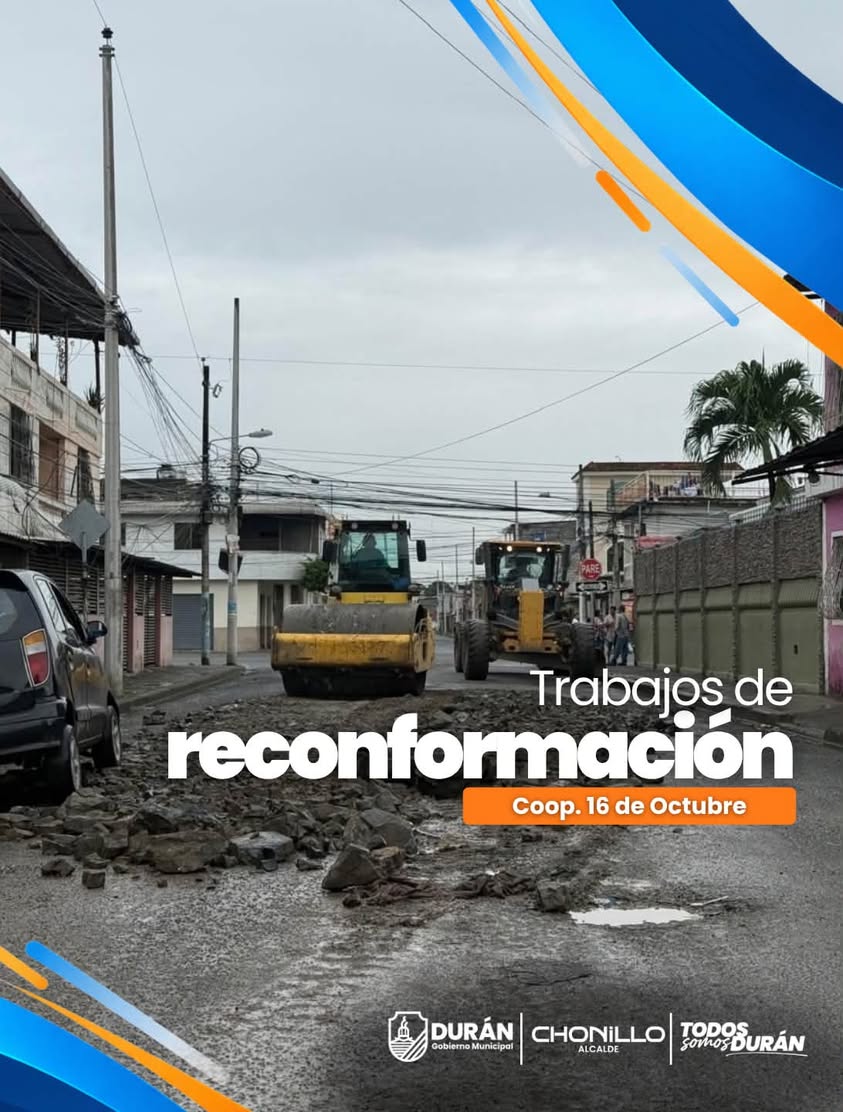 Reconformación vial avanza en 16 de Octubre: mejora la circulación en el sector