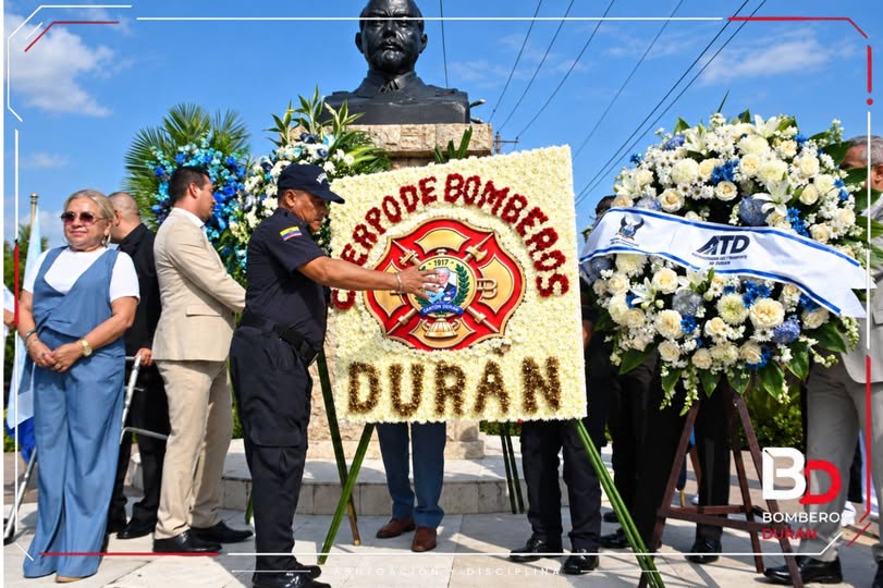 Cuerpo de Bomberos de Durán rinde homenaje por los 124 años de parroquialización
