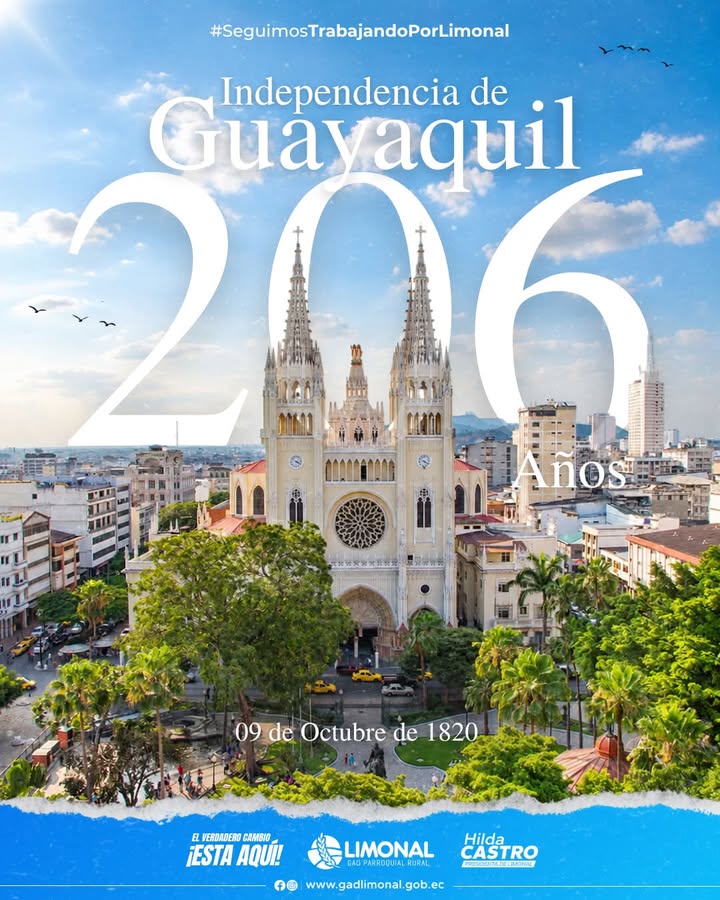 Limonal celebra la independencia de Guayaquil con 206 años de historia