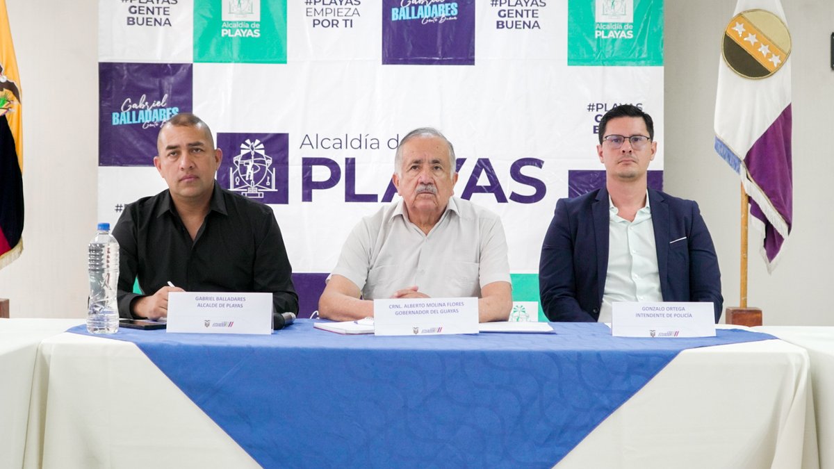 Gobernación y Alcaldía de Playas lideran Mesa Técnica de Seguridad para el cantón