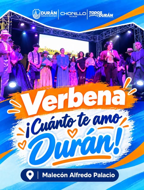 Verbena '¡Cuánto te amo, Durán!' llenó el Malecón Alfredo Palacio con orgullo local