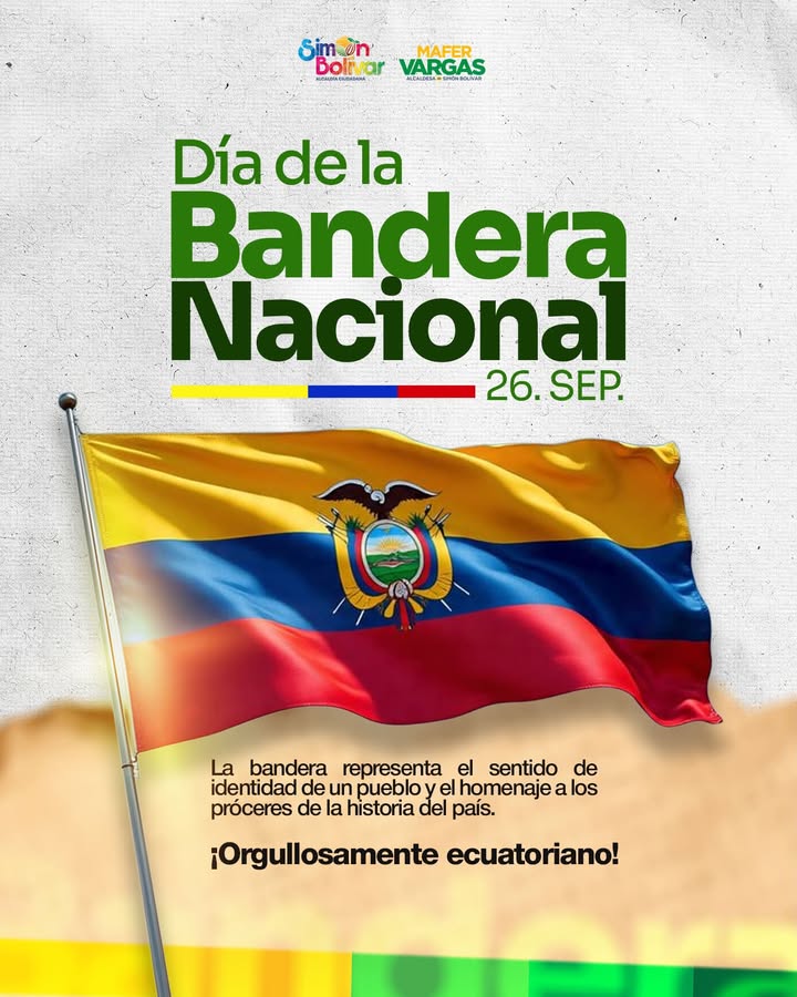 Simón Bolívar rinde homenaje a la bandera ecuatoriana con un mensaje de unidad