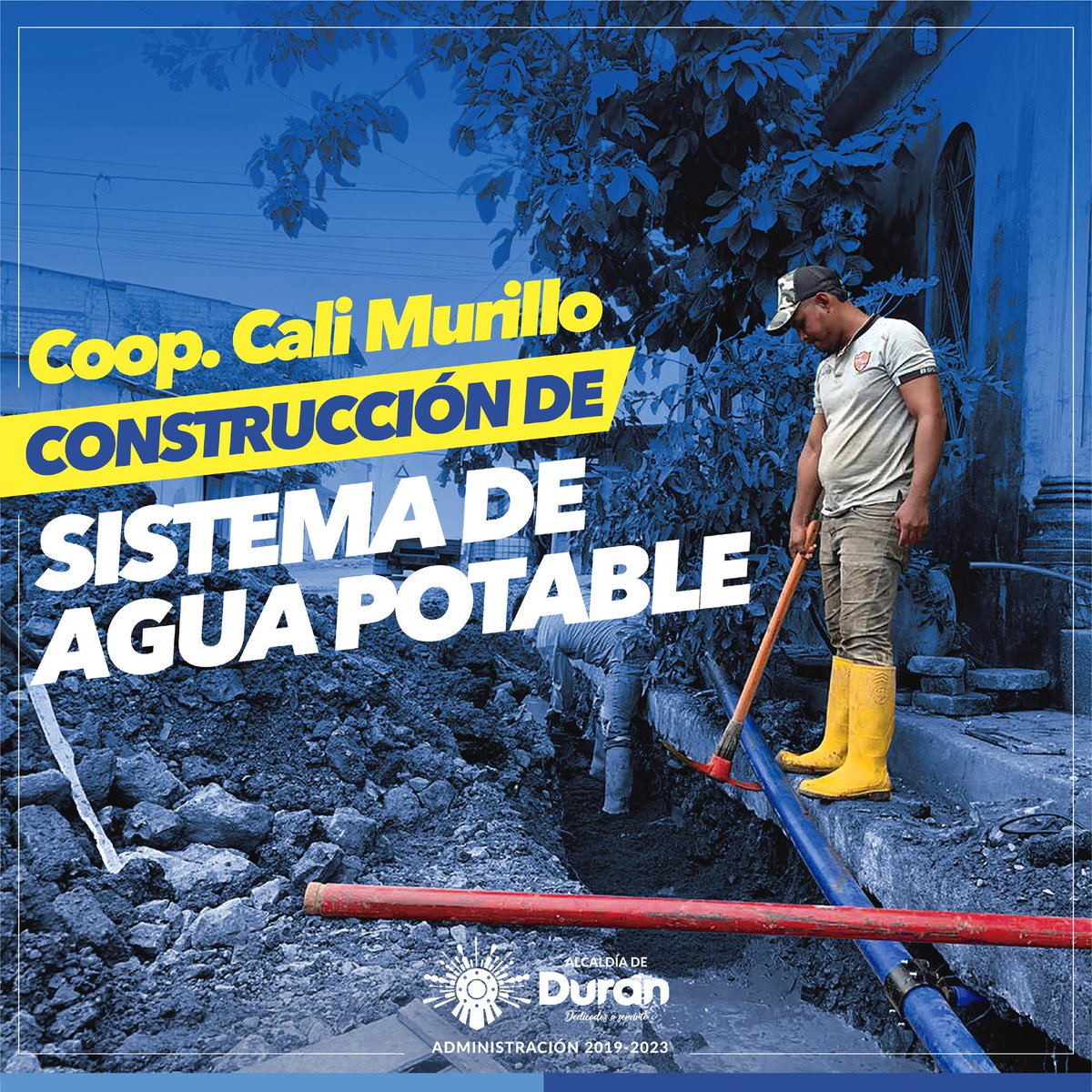 Avanza instalación de redes de agua en Cooperativa Cali Murillo, Durán