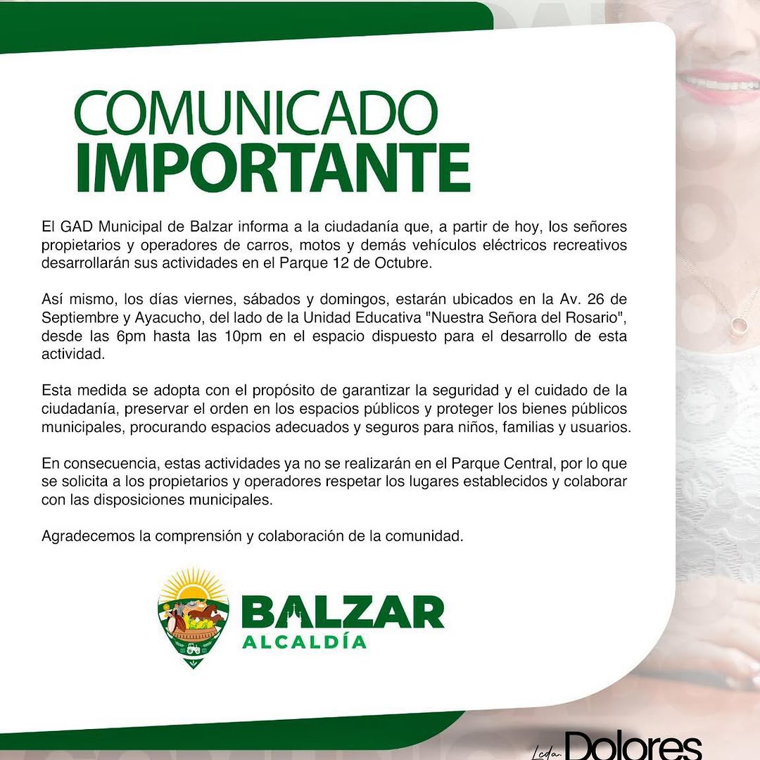 Comisaría Municipal de Balzar emite comunicado oficial sobre seguridad