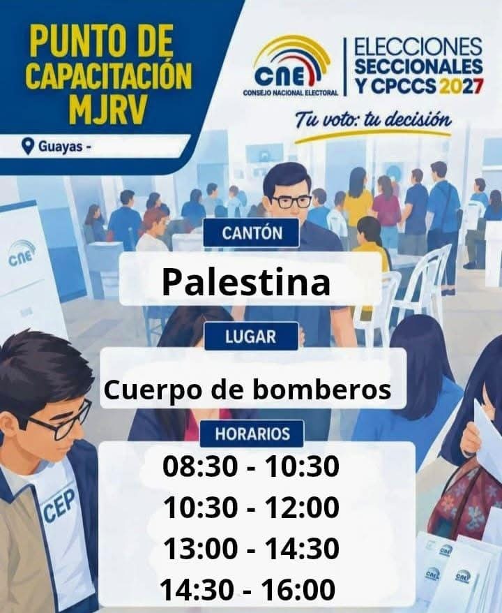 Junta Electoral capacita a miembros de mesas electorales en Palestina