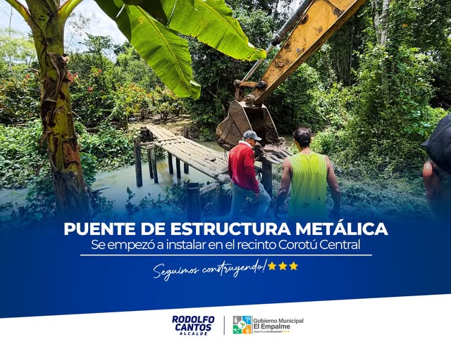 Inician construcción de puente metálico en Corotú Central para mejorar seguridad