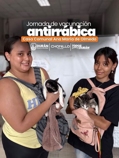 Jornada antirrábica en Casa Comunal Ana María de Olmedo busca proteger a familias duranenses