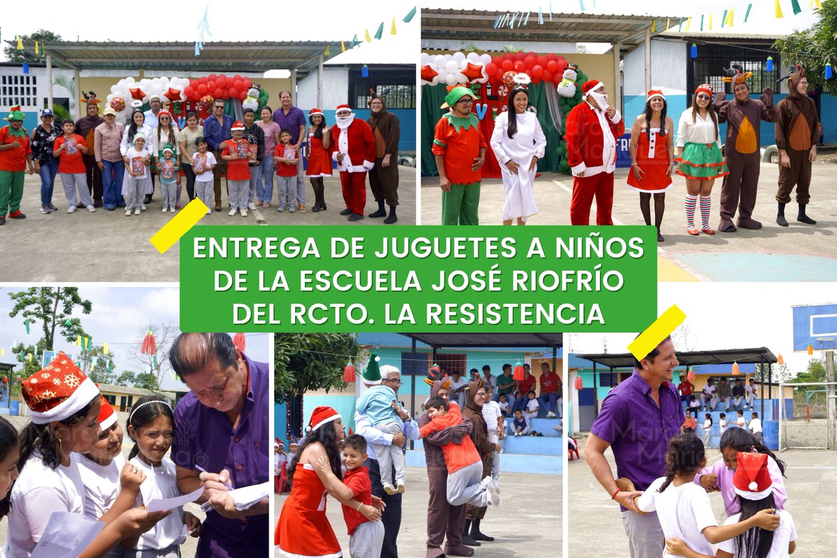 Entrega de juguetes en La Resistencia: el GAD Coronel Maridueña llega a la Escuela José Riofrío