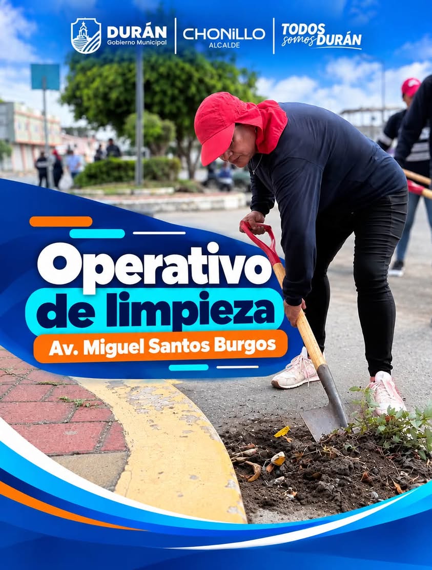 Mantenimiento de la Av. Miguel Santos Burgos retira maleza y desechos
