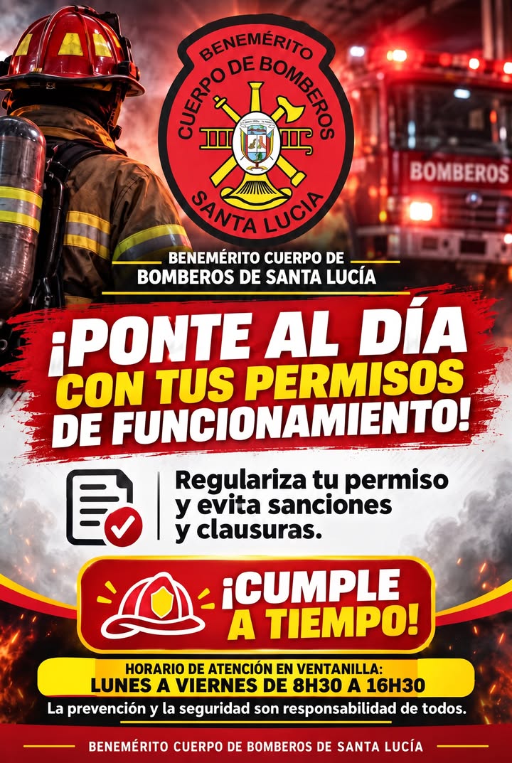 Bomberos de Santa Lucía invitan a comercios a regularizar permisos de funcionamiento
